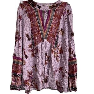 Maurice’s Floral Long Sleeve Boho Babydoll Shirt Size 0X